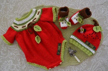 "Apple of Our Eye"  Baby Onsie / Romper Set