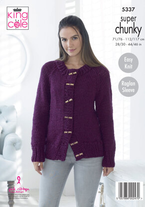 Sweater & Cardigan in King Cole Big Value Super Chunky - 5337 - Leaflet