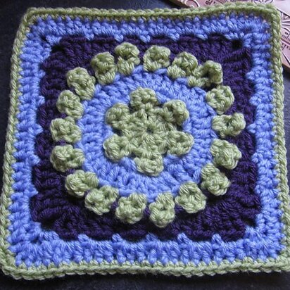 Dog Days Afghan 9" Beginner Block with 7" Hexagon