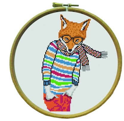 Margot James - The Fox Cross Stitch Kit - 20cm x 20cm