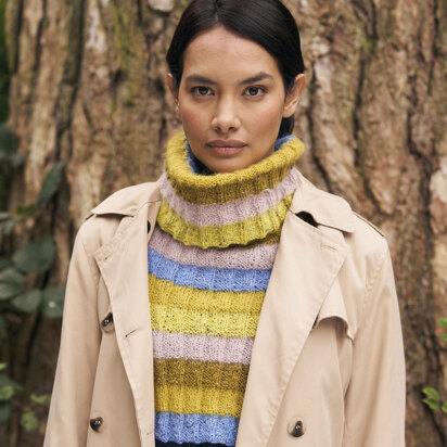 Hybrid Cowl in Rowan Kidsilk Haze and Felted Tweed - Downloadable PDF