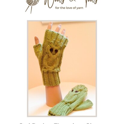 Owl Pacino Fingerless Gloves - knit in the round