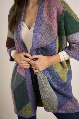 Large Scale Tumbling Blocks Jacket in Rowan Felted Tweed - Downloadable PDF