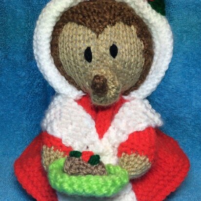 Christmas Mrs Tiggywinkle orange cover / toy - knitting pattern