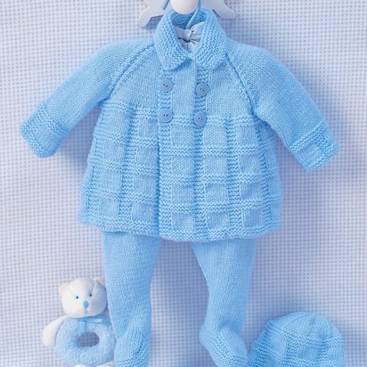 Pram Set in Bernat Softee Baby Solids - knitting pattern