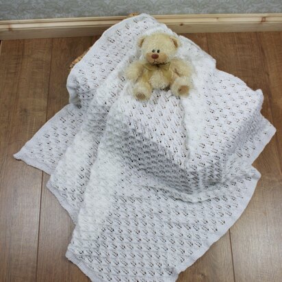 293- Baby Square Shawl Blanket Afghan Knitting Pattern 293