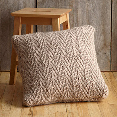 Herringbone Stitch Pillow in Lion Brand Wool-Ease Thick & Quick - L0133AD