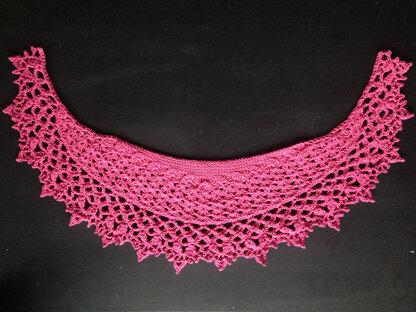 Bubblegum Pink Shallow Crescent Dragonfruit Shawl Texture Lace Slip Stitch Intricate Edging