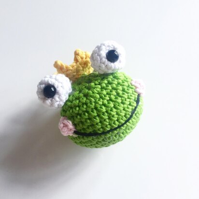 Crocheted Prince Frog Keyring