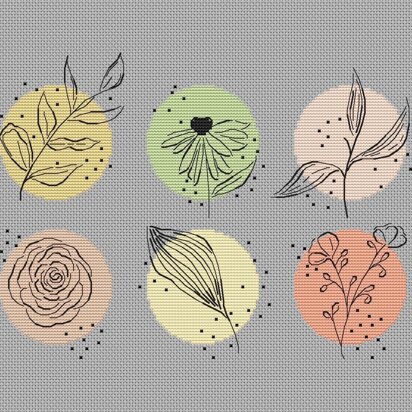Botanical Sampler Cross Stitch PDF Pattern