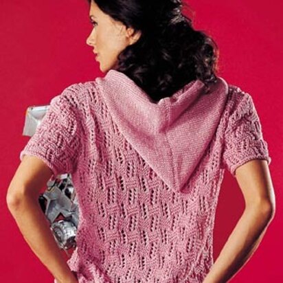 Diana Pink Jacket with Hood in Adriafil Time - Downloadable PDF - knitting pattern