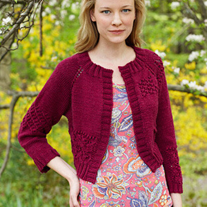 Lace Inset Cardi in Lion Brand Superwash Merino Cashmere - L0247AD