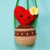 Heart Shaped Cactus Basket Car Hanging