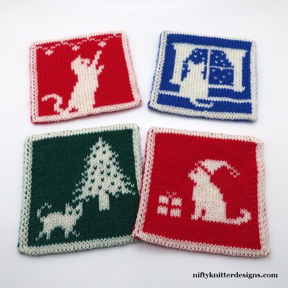 Christmas Cat Coasters