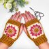 Granny Flower Fingerless Gloves
