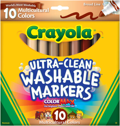 Crayola Ultra-Clean Color Max Broad Line Washable Markers - Multicultural 10/Pkg