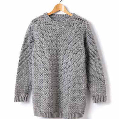 Child's Crochet Crew Neck Pullover in Caron Simply Soft - Downloadable PDF