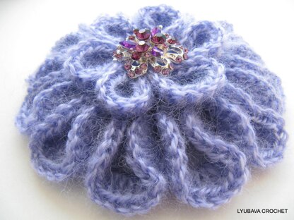 Mohair Brooch Unique Large Flower 3D Tutorial