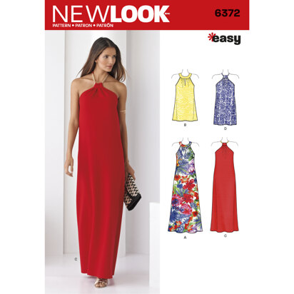 New Look Misses' Dresses Each in Two Lengths 6372 - Paper Pattern, Size A (6-8-10-12-14-16-18)