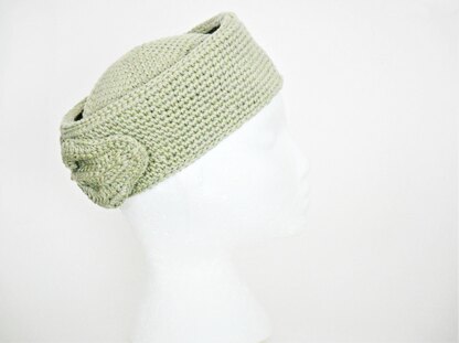 Leaf Bow Pill Box Hat