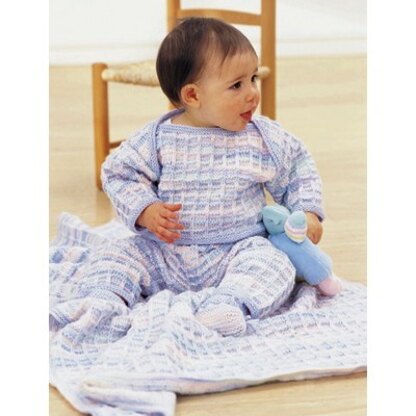 Soft Shades Layette Sweater, Pant and Booties in Patons Astra