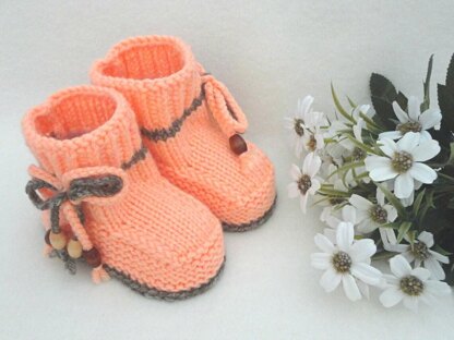 Pattern Newborn Baby Girl Baby Shoes and Beanie