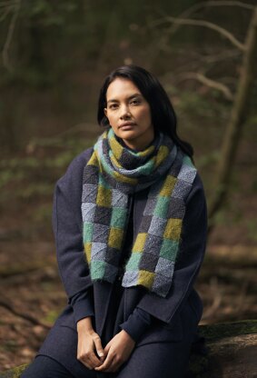 Patchwork Scarf in Rowan Kidsilk Haze and Felted Tweed - Downloadable PDF