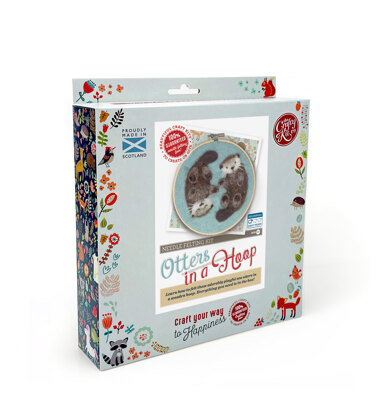 The Crafty Kit Company Otters in a Hoop Needle Felting Kit