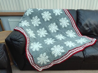 Winter Snowflake Afghan Christmas Blanket