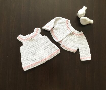 Baby Dress & Cardigan Set N 400