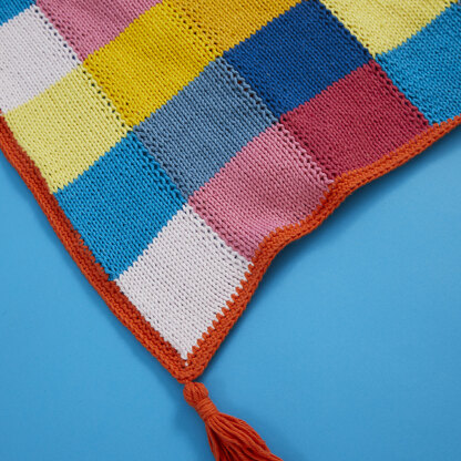 Paintbox Yarns Check Me Out Bed Throw (Free).