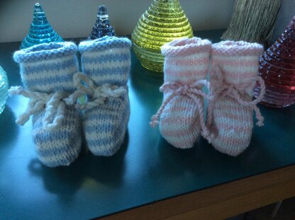 Striped Baby Bootees