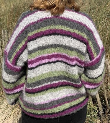 Strickanleitung Bunter Streifen-Cardigan Xenia Größe 36 – 48 Damen
