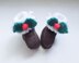 Christmas Pudding Booties and Mittens