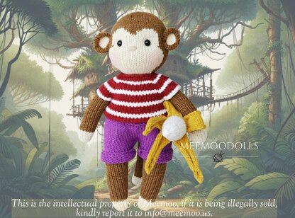 KOKO the Monkey Meemoodolls Knitting Pattern