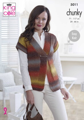 Waistcoat & Top in King Cole Riot Chunky - 5011 - Downloadable PDF