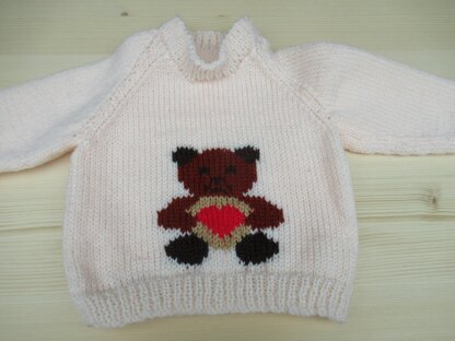 Baby Teddy Bear Motif Jumper