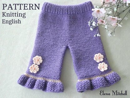 Knitting PATTERN Baby Girl Pants Caroline