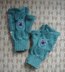 Cable and violets fingerless mitts/gloves