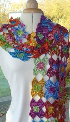 Starflower crochet scarf