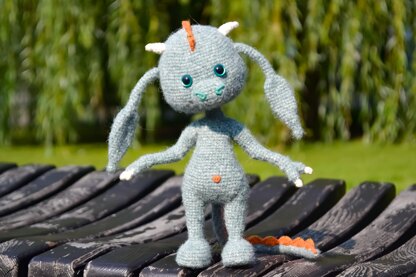 Little Dinosaur boy Crochet Pattern, amigurumi toy PDF, Language - English