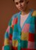 Checkerboard Cardigan - Knitting Pattern for Women in Debbie Bliss Nell by Debbie Bliss