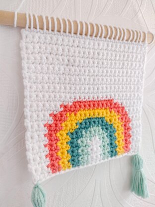 Mini Rainbow Crochet Wall Hanging