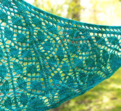 Bridgeward Leaves Shawls in SweetGeorgia Merino Silk Lace and Merino Silk Fine - Downloadable PDF