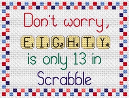 Scrabble 80 Cross Stitch PDF Pattern