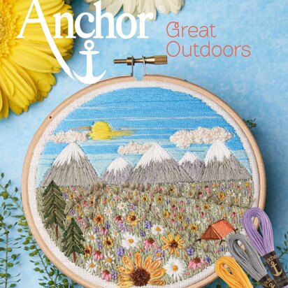 Free Anchor Scattered Flowers Embroidery Design Pattern