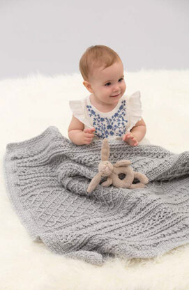 Cable Your Love Blanket in Red Heart Soft Baby Steps Solids - LW4831 - Downloadable PDF