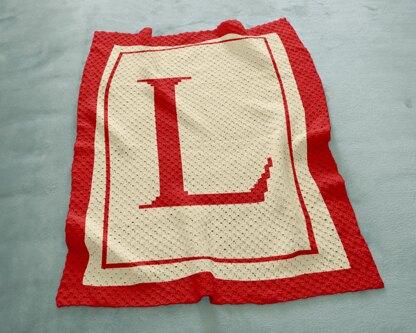 Name Blanket Initial Letter L Throw Baby Shower Stroller C2C Crochet Pattern