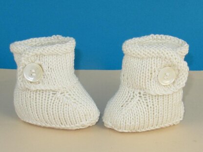 Baby Simple Trim One Button Booties