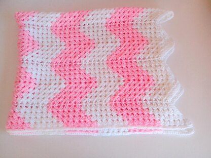 Chevron block baby blanket